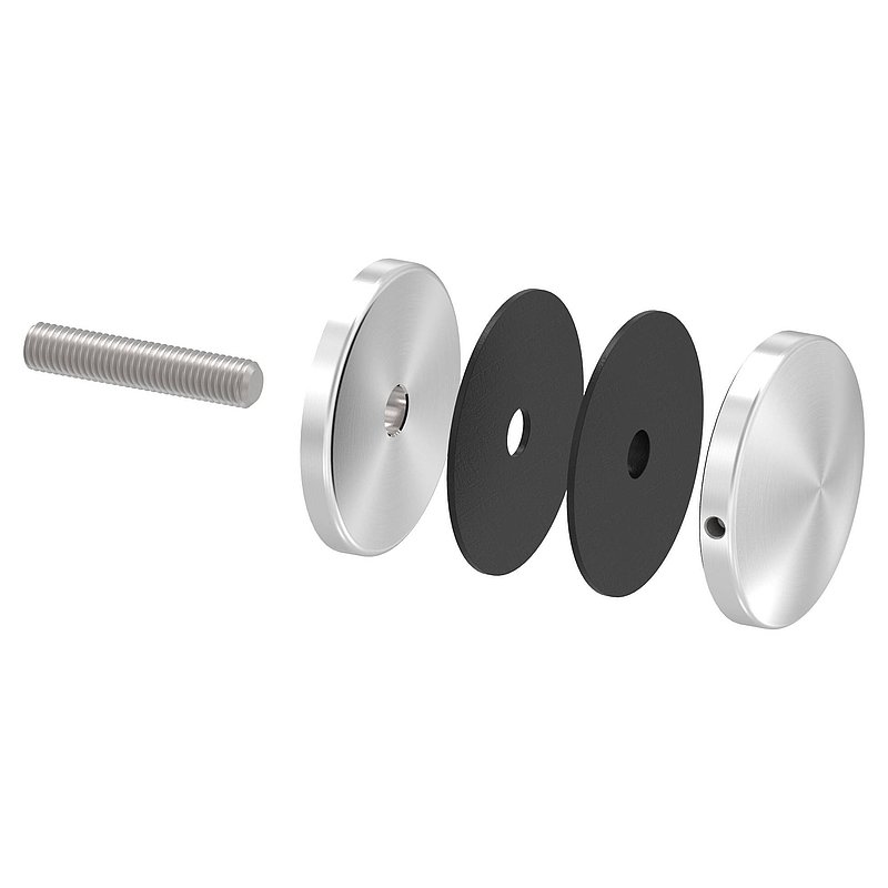 Glass point holder 72mm, connection: flat, AISI316