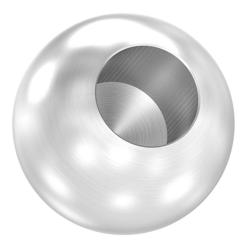 Vollkugel Ø 30mm mit Sackloch 14,2mm, V2A