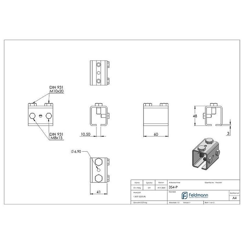 Connecteur pour rail de guidage de portes suspendues