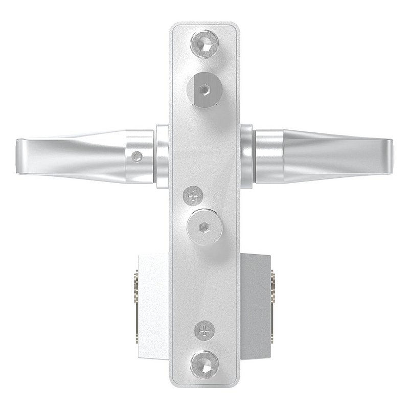 Serrure à grille GTS 2 pour tube de 40-60mm d'épaisseur, boîtier argent
