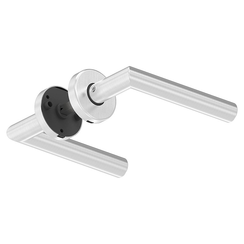 Pair of lever handles, rotatable, AISI304