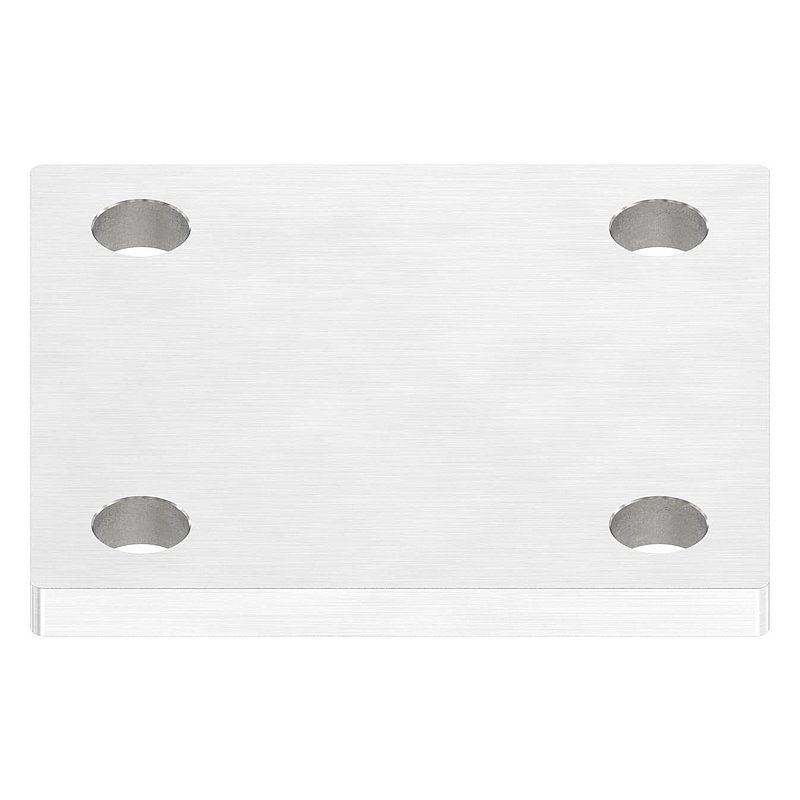 Anchor plate, 100x100x8mm, with longitudinal grinding, AISI316
