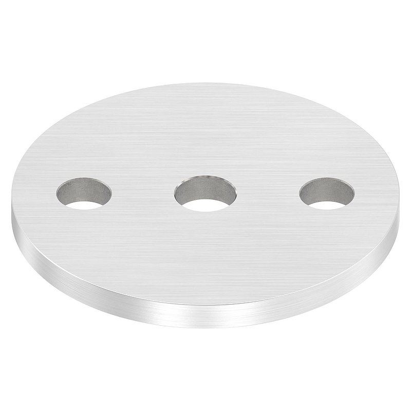 Ankerplatte Ø 80x6mm, mit Längsschliff, V2A