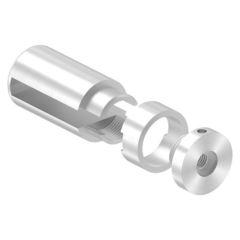 Brenk base holder for flat bars 50x8mm, AISI304