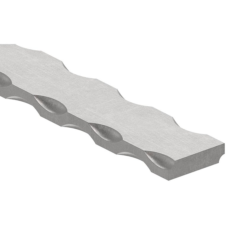 Flacheisen 30x8mm, alle 4 Kanten gehämmert, Länge 3m, S235JR