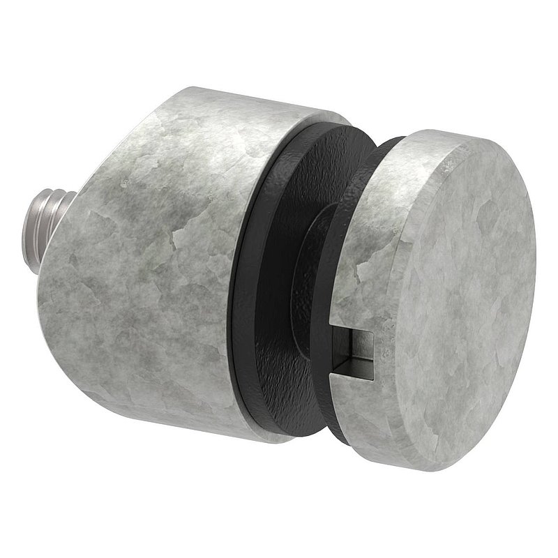 Glaspunkthalter 30mm, Anschluss: 42,4mm, Zink roh