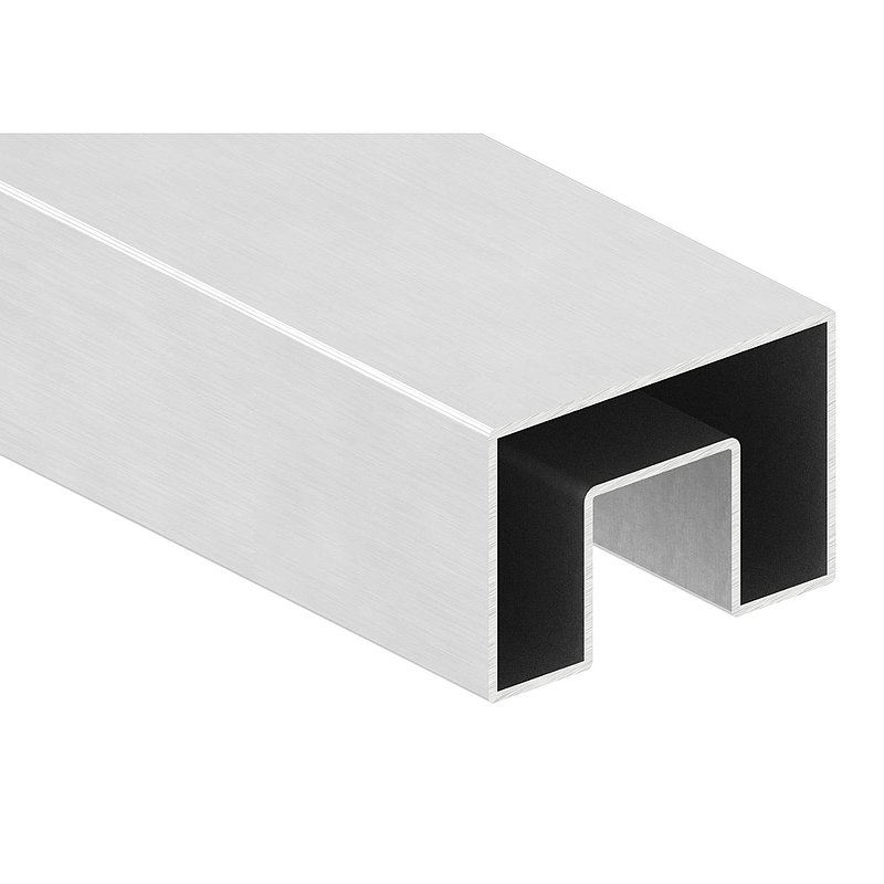Rectangular grooved tube, 60x40x1.5 mm, L: 3000mm, AISI304