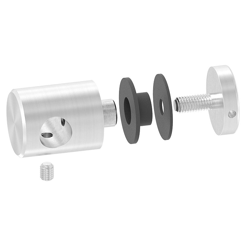 Querstab-Glashalter  Ø25mm für 12mm Rund, für Glas 6-12,76mm, V2A