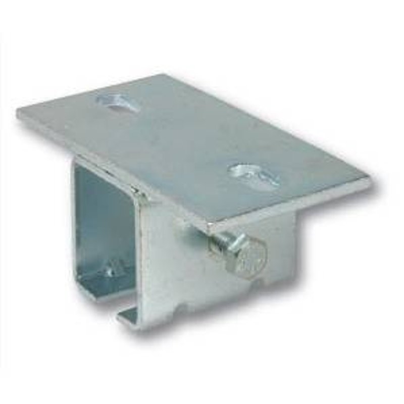 Support avec embase pour rail de guidage de portes suspendues