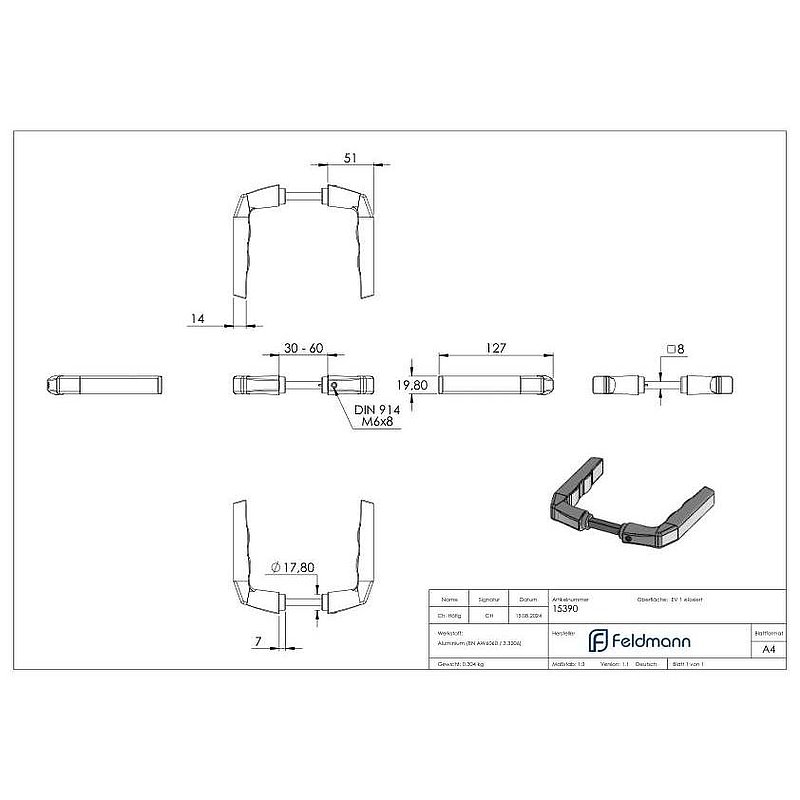 Pair of door handles