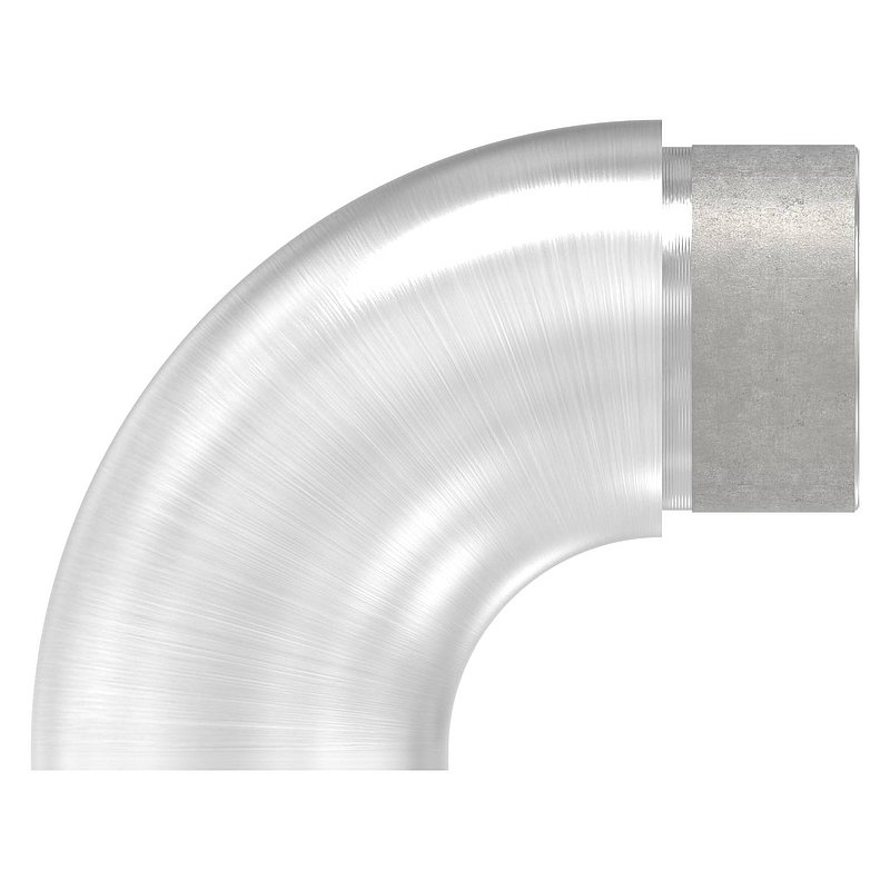 End bend 90° flat, for tube 42.4x2.5mm, AISI304