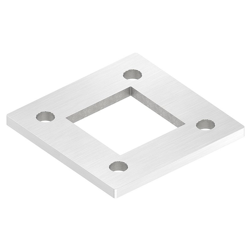 Plaque d'ancrage, 120x120x8mm, avec ponçage longitudinal, V2A