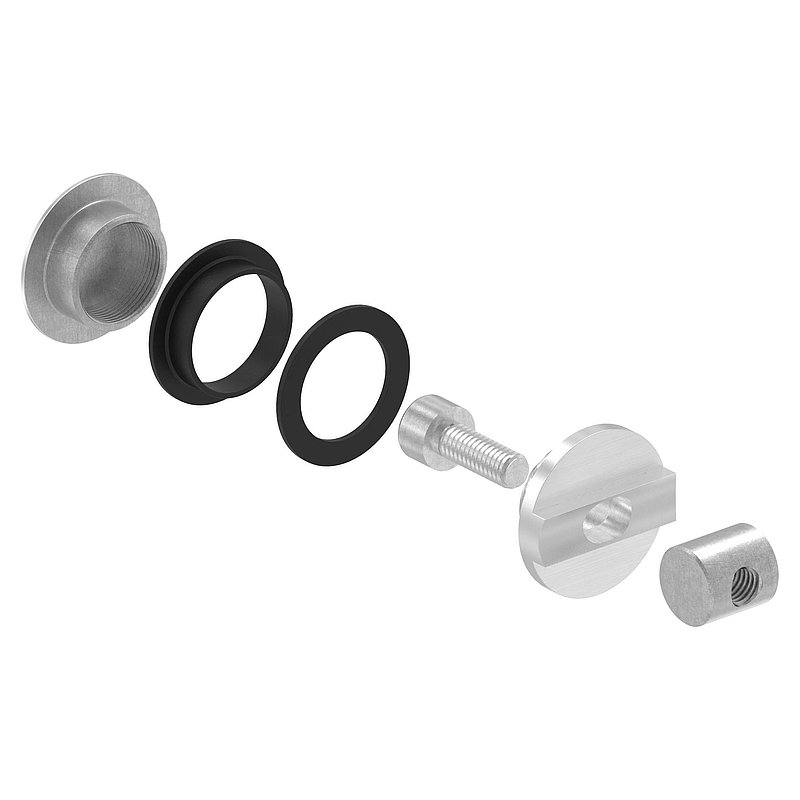 Wandhalter für Laufschiene an Glaswänden, V2A