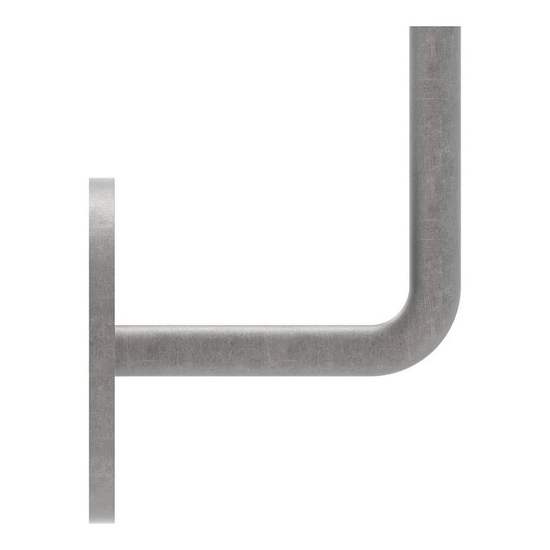 Handrail support with flat round plate, 80x6mm, elbow Ø 12mm