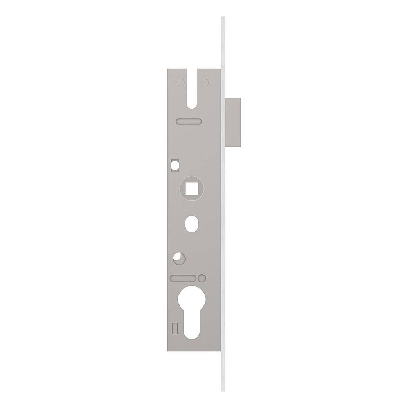 Serrure pour profils tubulaires zingué, entraxe 72 mm zingué, position du cylindre de serrure 22mm