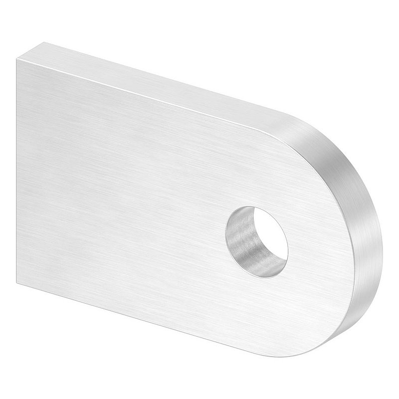 Weld-on bracket, 50x30x6mm, ground, AISI304