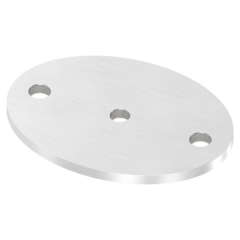 Ankerplatte Ø 120x88x6mm, mit Längsschliff, V2A