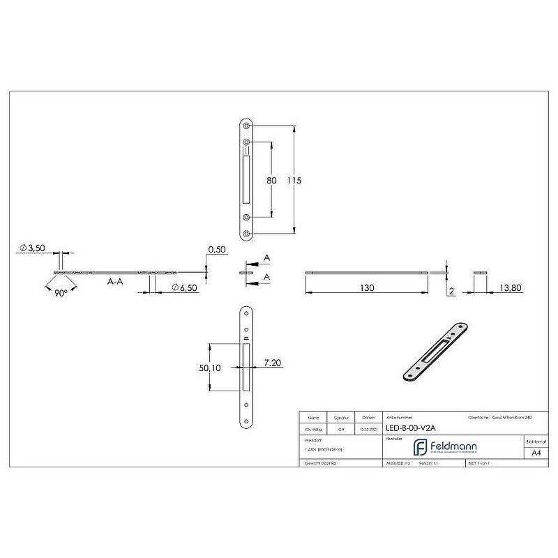 Cover for LED module for flat profiles