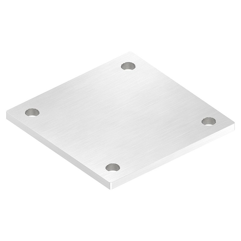 Anchor plate, 150x150x8mm, with longitudinal grinding, AISI304