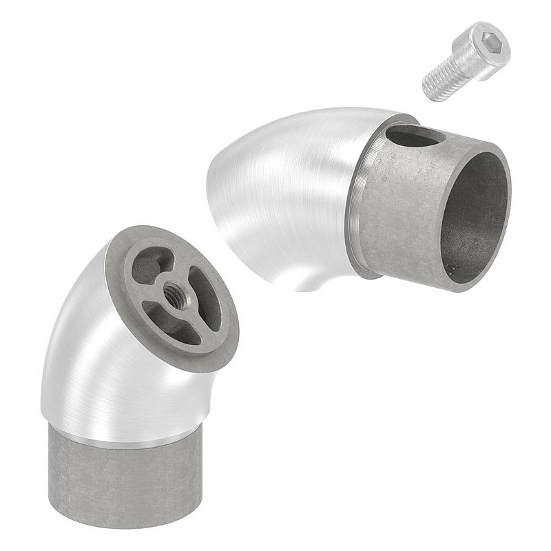 Coude réglable creux pour passage de câbles, pour tube 42,4, ép. 2,0mm, V2A