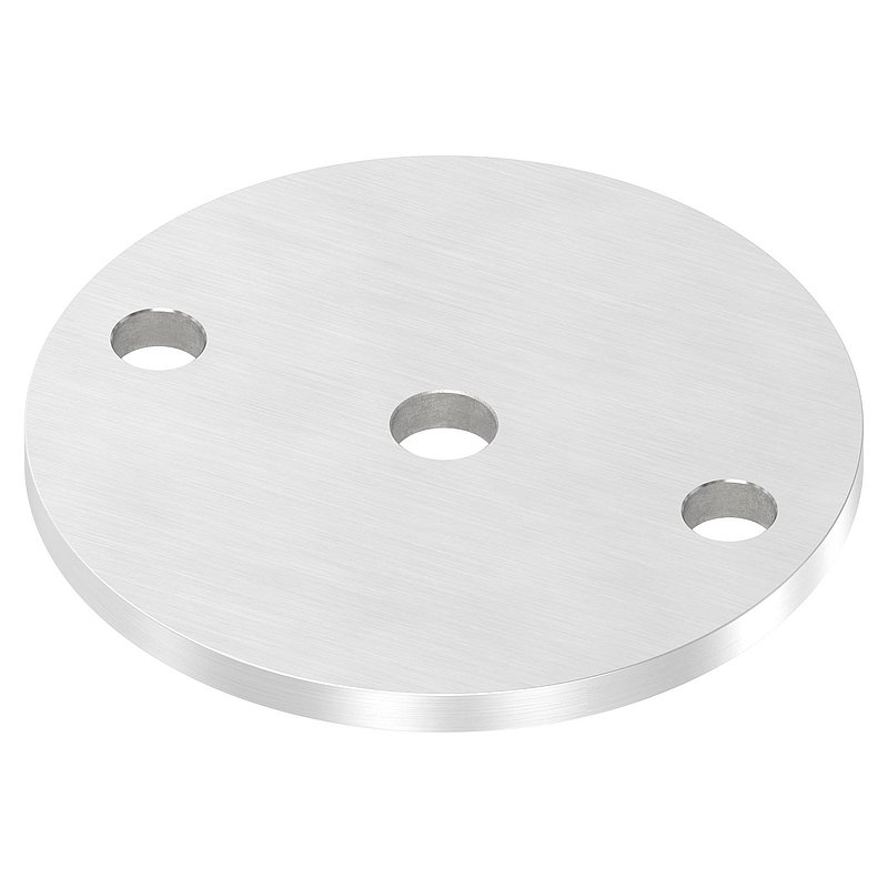 Ankerplatte Ø 100x6mm, mit Längsschliff, V2A