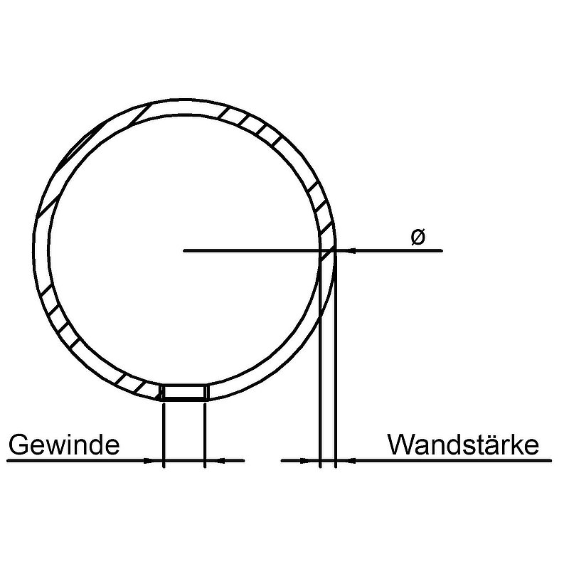 Boule creuse Ø 40mm avec taraudage M8, V2A