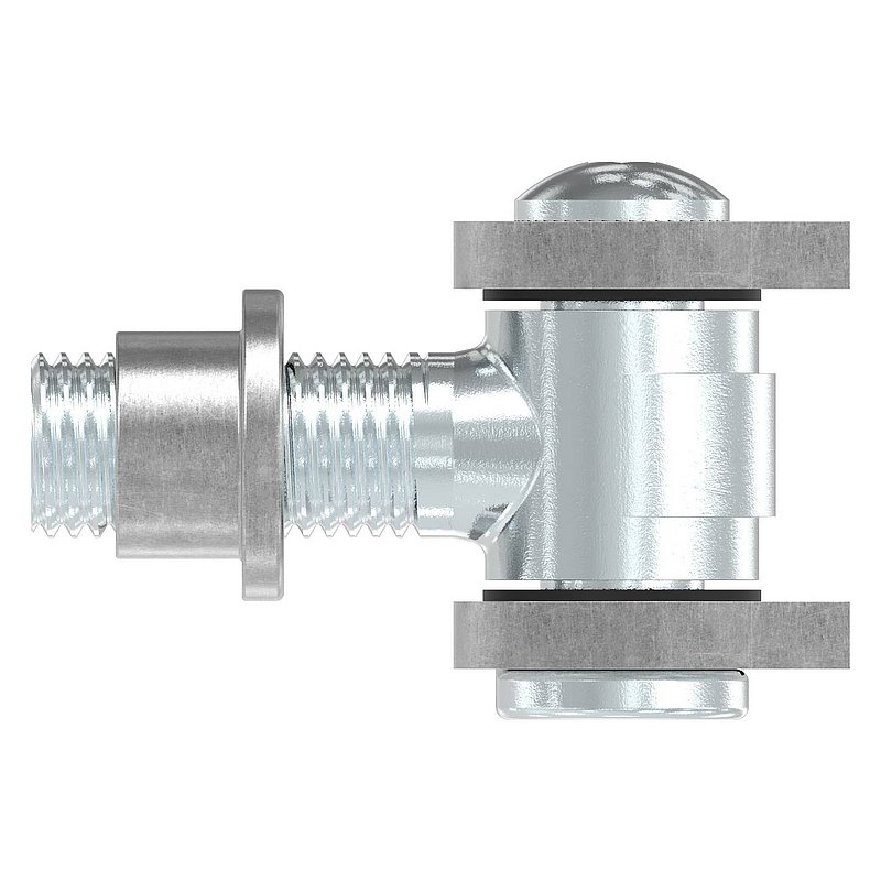 Gond à visser avec douille taraudée M22, acier électrozingué