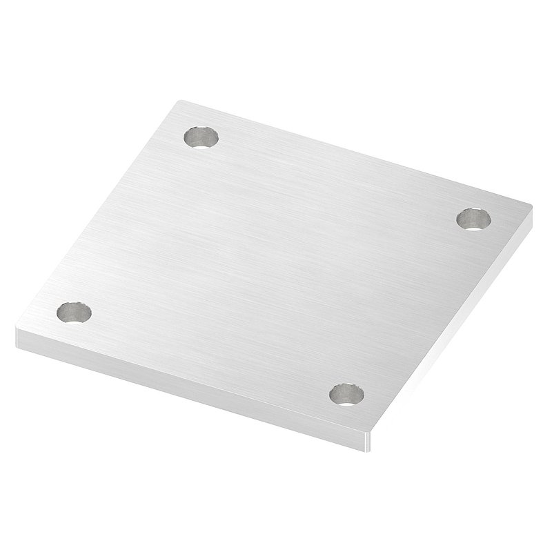 Plaque d'ancrage, 150x150x10mm, avec ponçage longitudinal, V2A