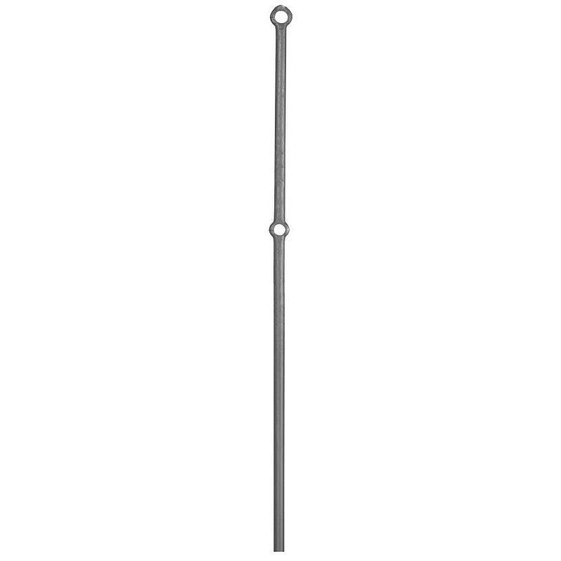 Poteau rond Ø25mm, H : 1200mm, 2 trous renflés