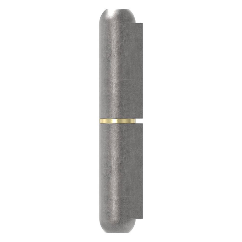 Anschweißband mit Messingring und -stift, Länge: 80mm