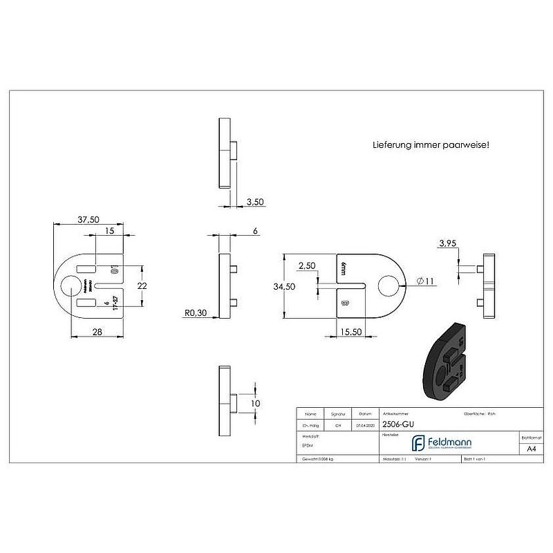 Gummi für Mod. 25 - für ESG 6mm