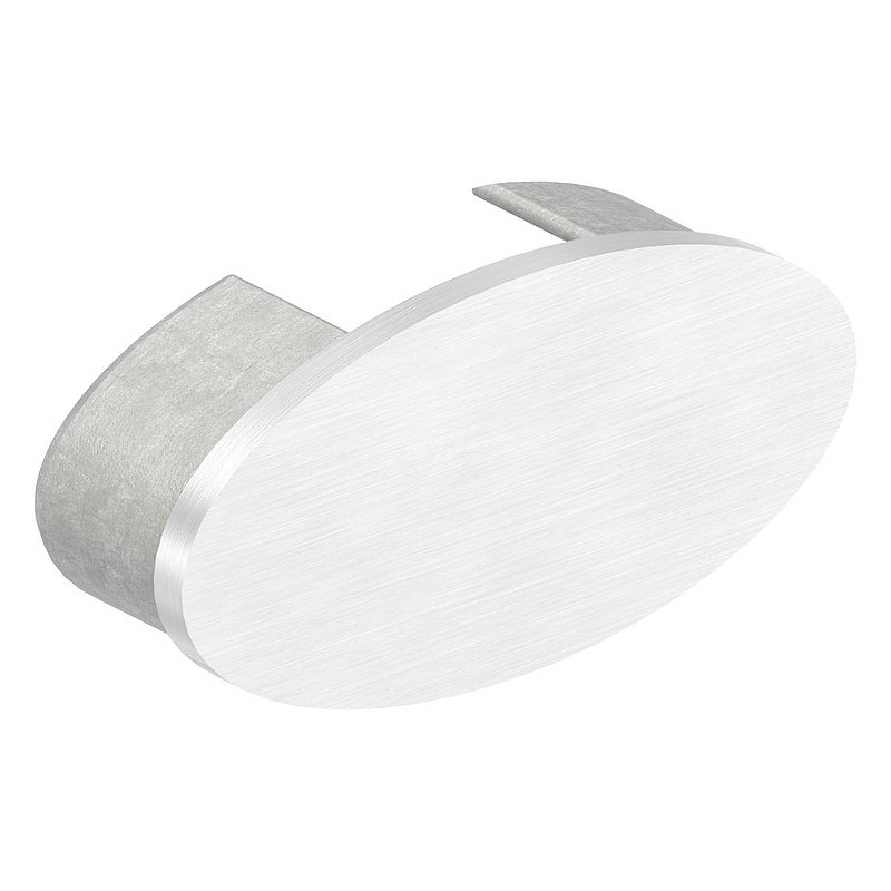 End cap, flat, for oval slotted tube, AISI304