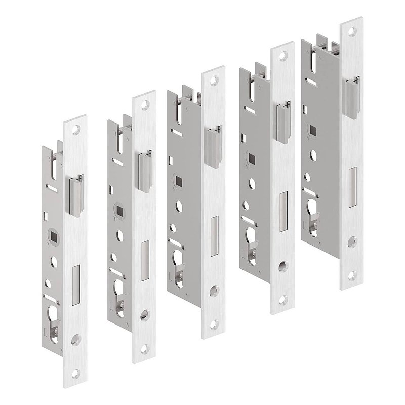 Galvanised tubular frame lock, spacing 72 mm galvanised, backset 30 mm