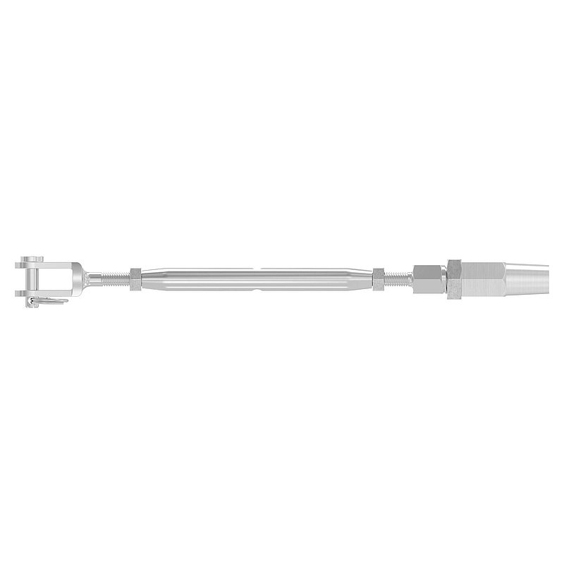 Wantenspanner Gabel zur Selbstmont. Seil 3mm, V4A