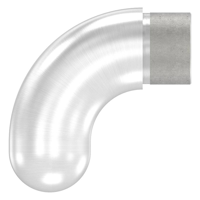 End bend 90° semicircular, for tube 33.7x2.0mm, AISI304