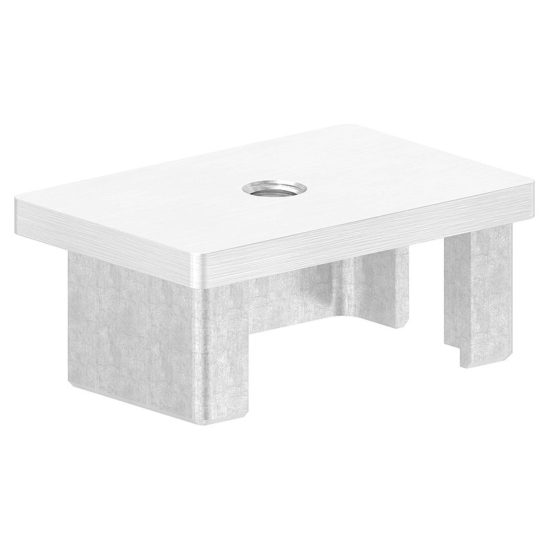 Capuchon à enfoncer, pour tube 60x40x2,0mm, avec taraudage M8, V2A