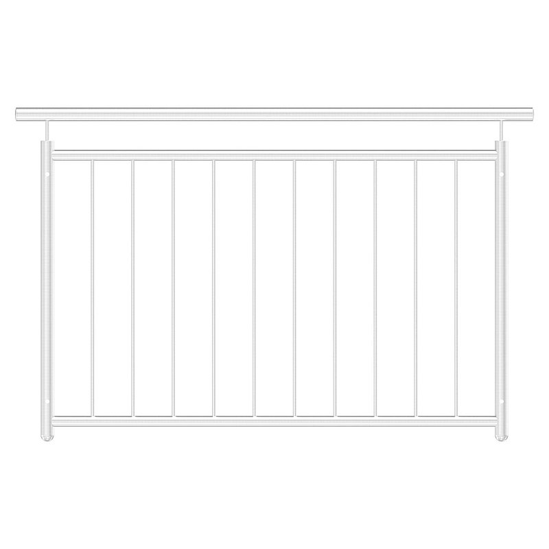 French balcony grille, straight, W: 1.4m, AISI304