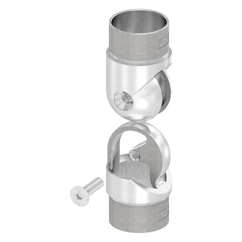 Raccord articulé creux pour câbles, pour tube Ø 48,3x2,0mm, V2A