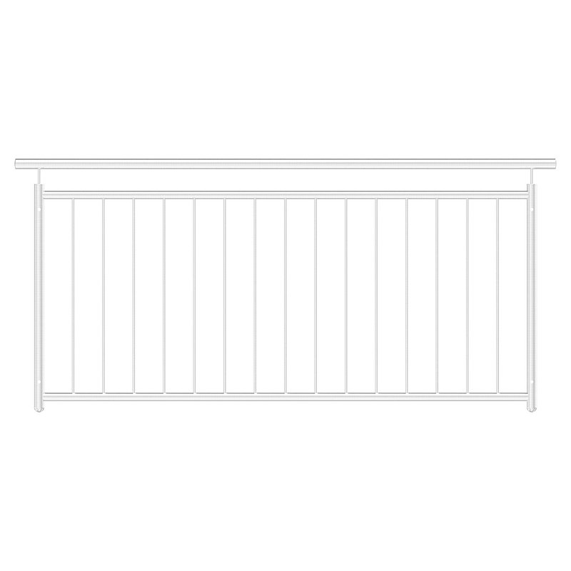 French balcony grille, straight, W: 2000mm, AISI304