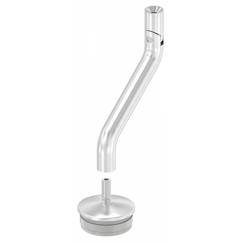 Étrier Ø 14mm, 2x courbé à 30°, avec articulation, V2A