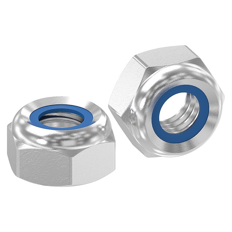 Hexagon nut M6, self-locking, DIN 985, AISI304