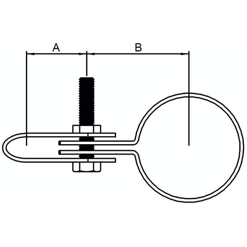 Clip de panneau simple, pour tube Ø 48,3mm