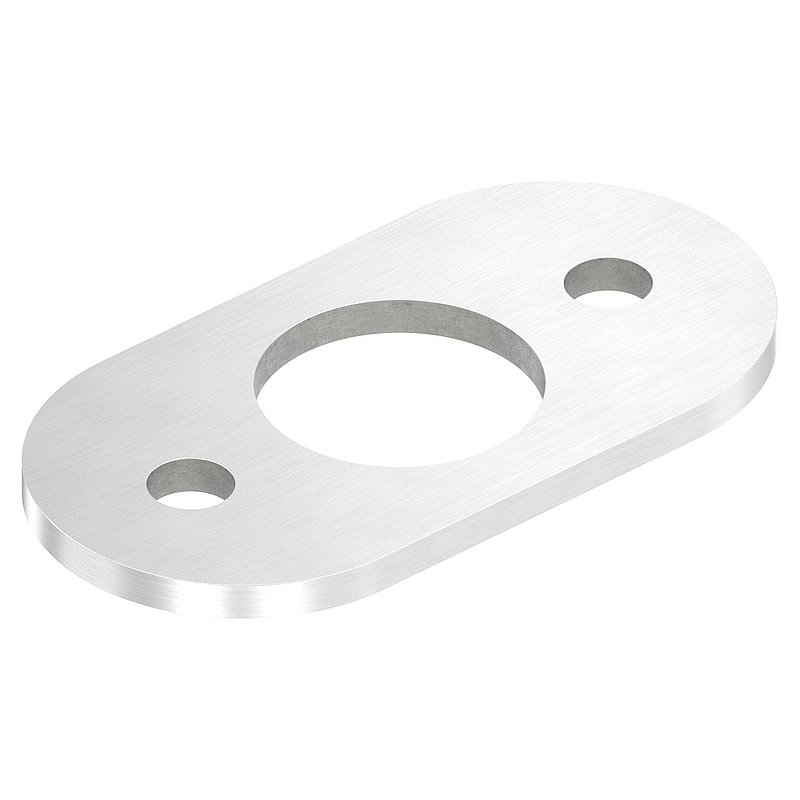 Ankerplatte, 125x65x6mm, mit Längsschliff, V2A