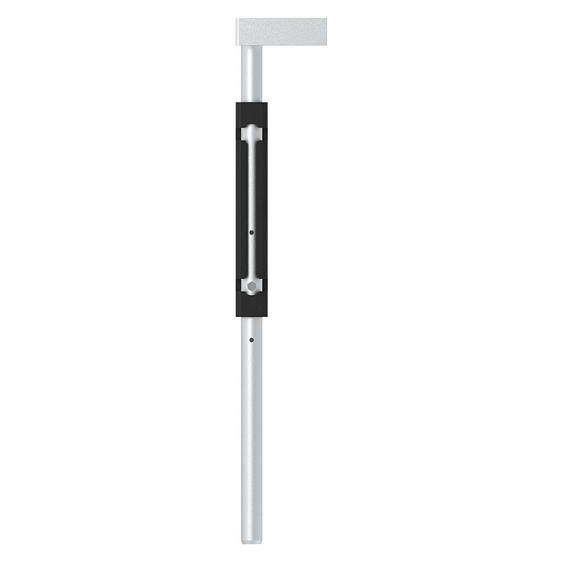 Verrou de sol avec longueur 490mm, à visser, RAL 9005 noir