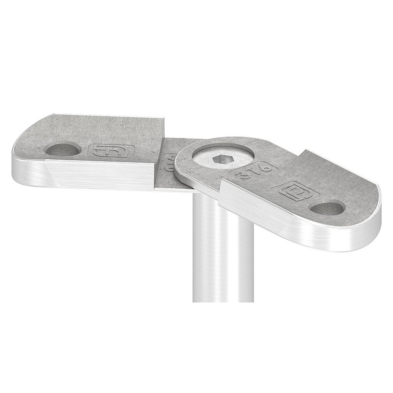 Handlaufanschlussplatte verstellbar, 42,4mm, V4A