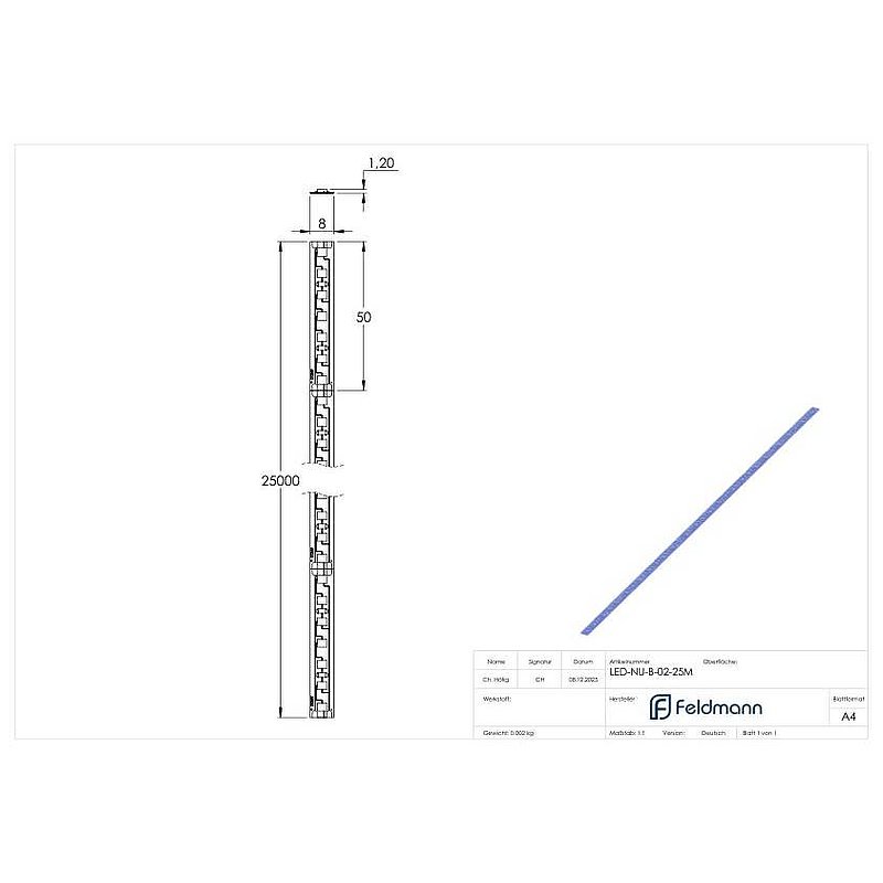 LED Band 25 000mm, Schutzart IP00, warmweiß 2700K