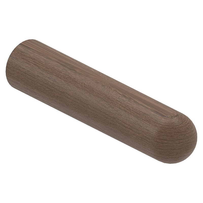 Holzhandlauf Nussbaum Ø 42mm, Länge 200mm, lackiert
