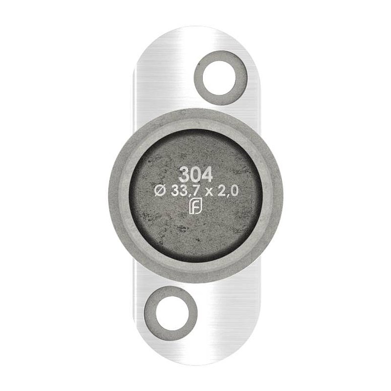 Rohrabschlussstopfen für Rohr 33,7x2,0mm, Handlaufanschlussplatte: 42,4mm, V2A