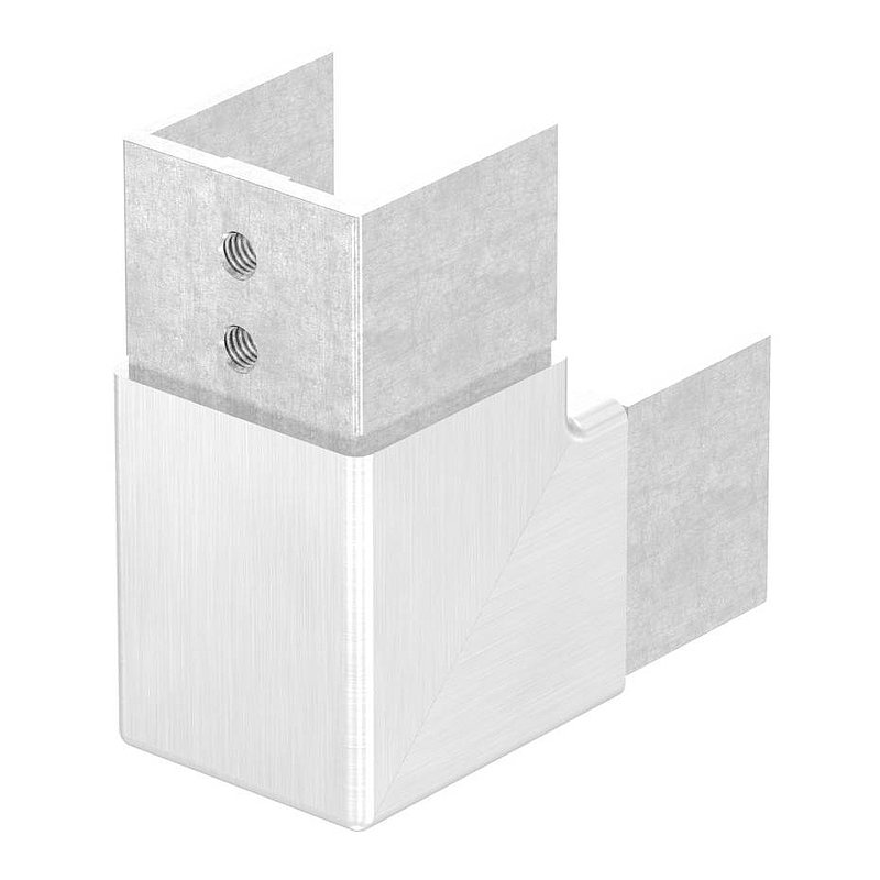 Eckbogen, vertikal, für Nutrohr 40x40mm, V2A