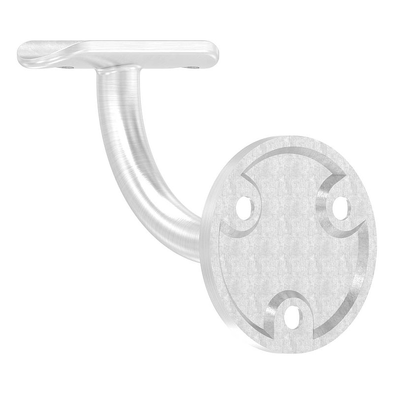 Handrail bracket with handrail connection plate 33.7mm, (round plate and bracket welded), AISI304